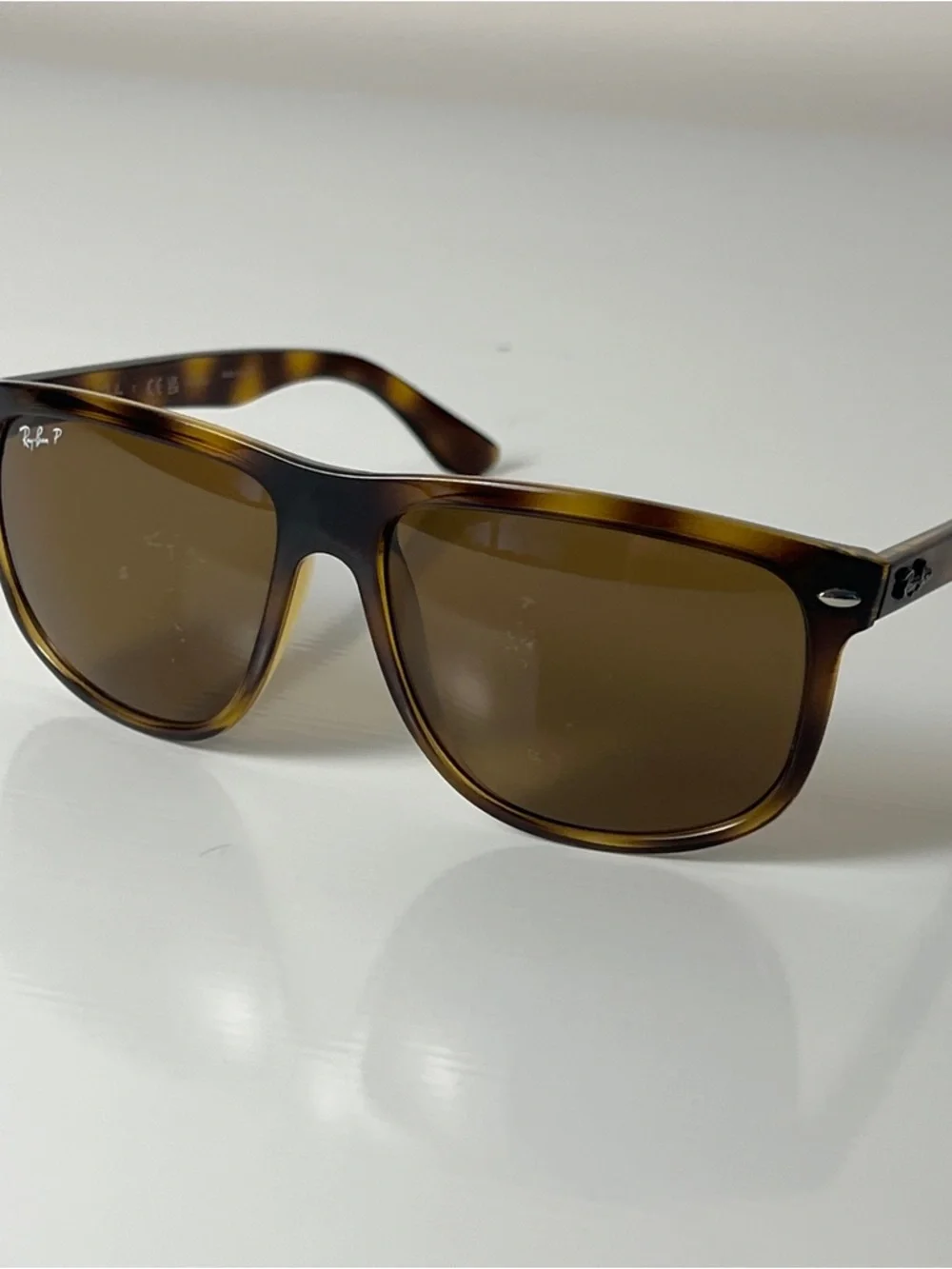 Ray Ban Boyfriend Polarized Sunglasses Tortoise Frame / Brown Lens